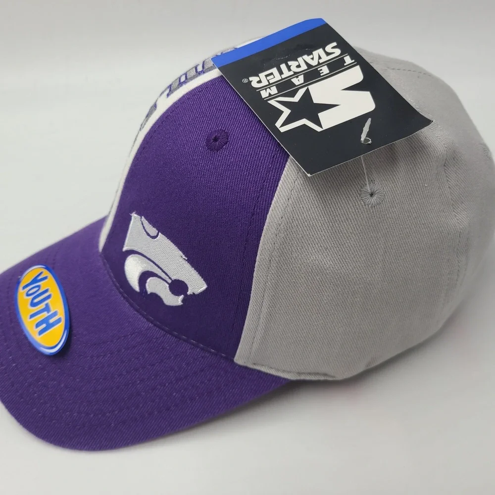 Vintage Youth Kansas State Wildcats Hat Adjustable Starter Purple Gray NCAA‎ KSU
